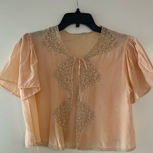 Vintage 1930s silk bed jacket